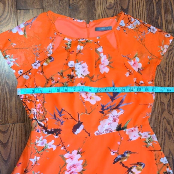 2/$30 Orange floral print dress - Picture 6 of 7